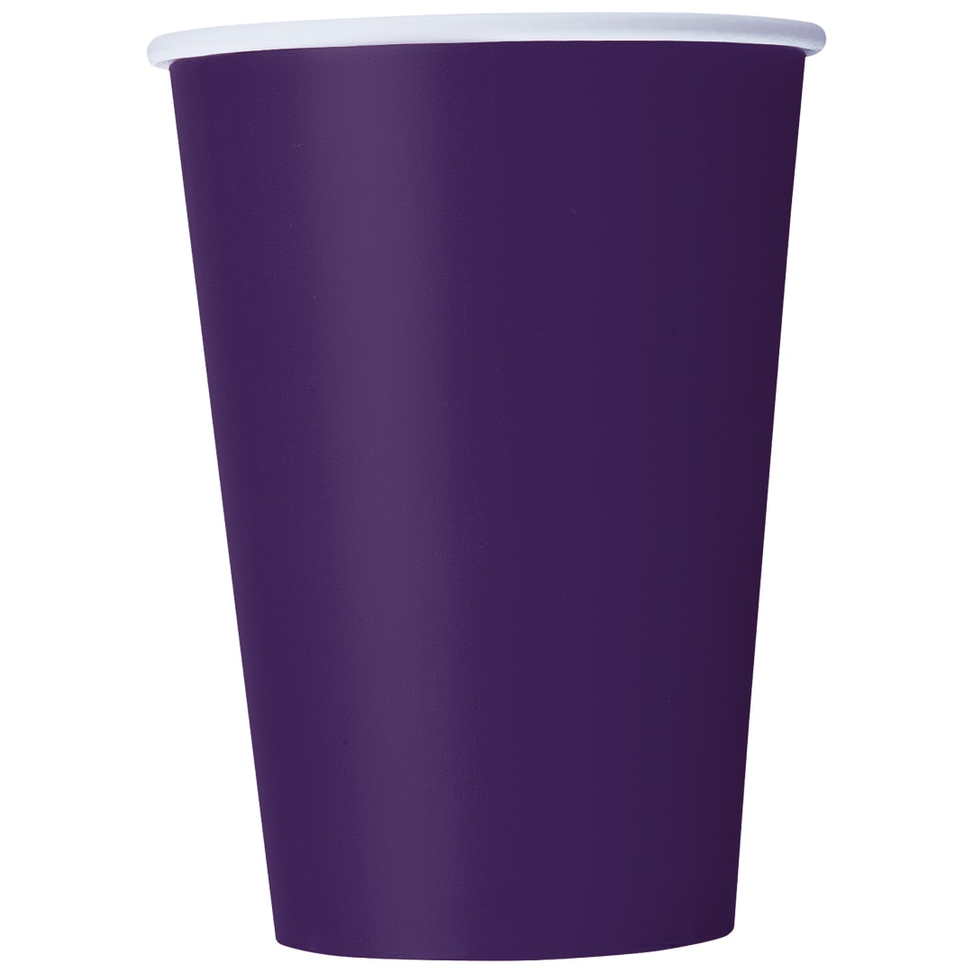 Deep Purple Solid 12oz Paper Cups, 10ct