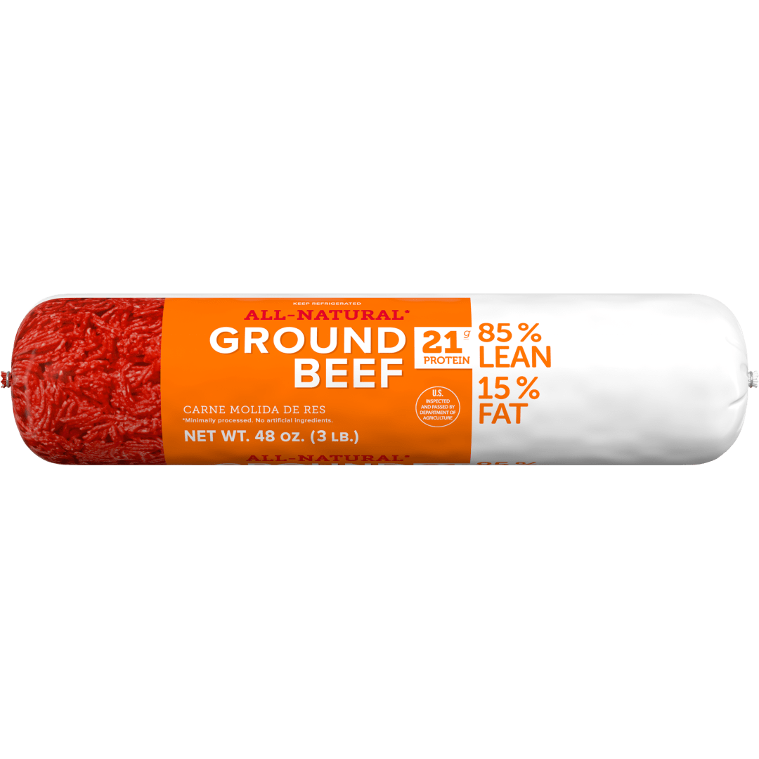 All Natural* 85% Lean/15% Fat Ground Beef Roll, 3 lb