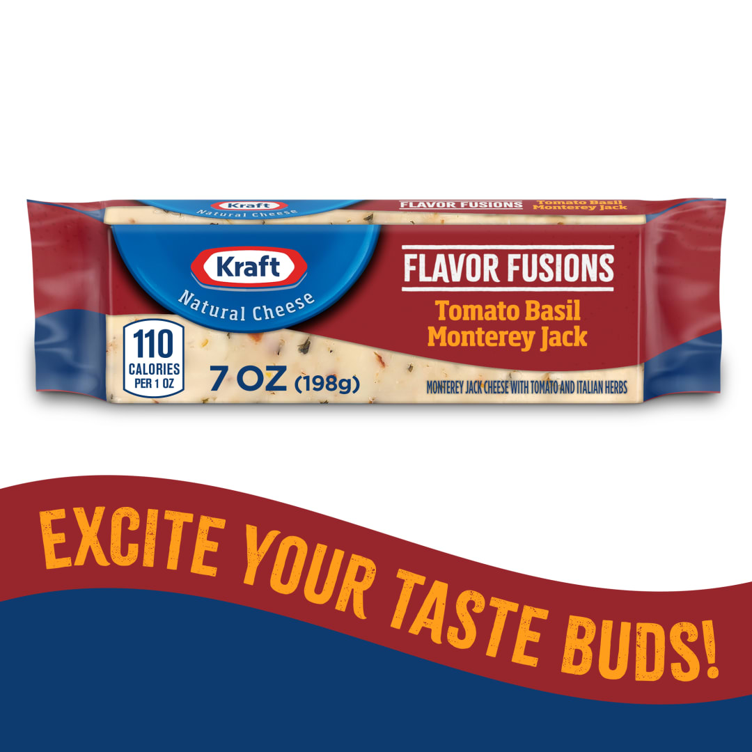 Kraft Flavor Fusions Tomato Basil Monterey Jack Cheese 7 oz Block