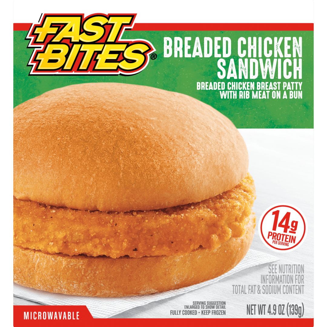 Fast Bites® Breaded Chicken Sandwich, 4.9 oz (Frozen)
