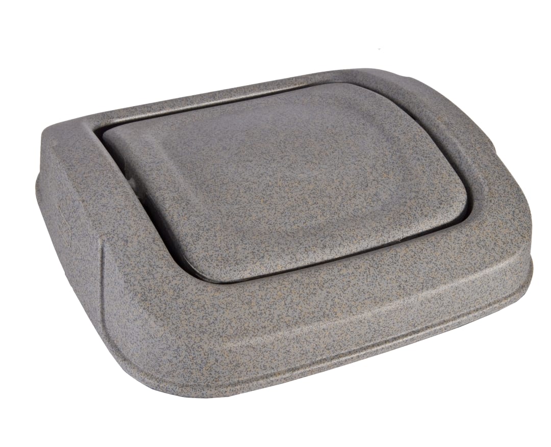 Slimline 50 Gal. Square Trash Can Lid with Swing Door - Graystone