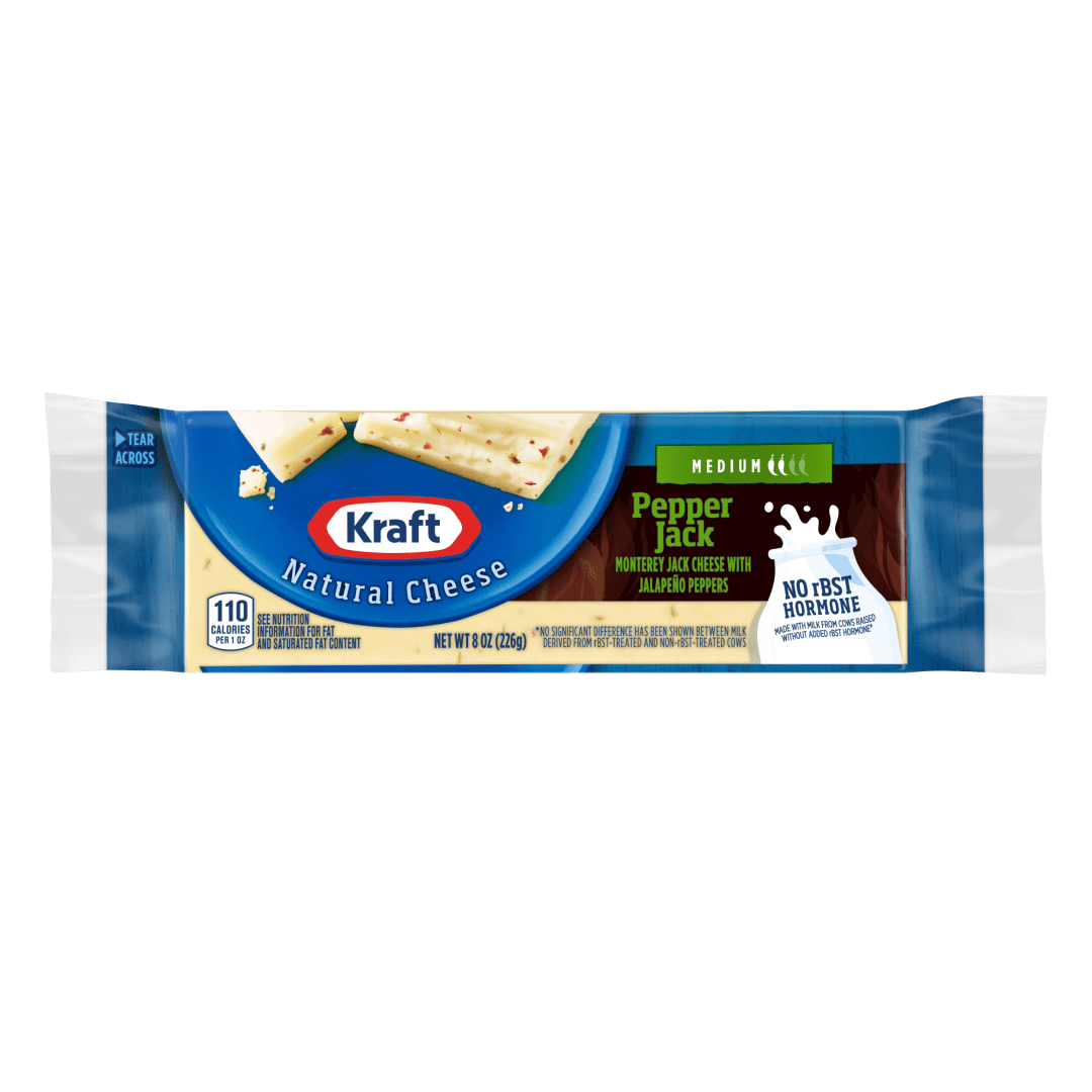 Kraft Natural Pepper Jack Cheese, 8 oz Block