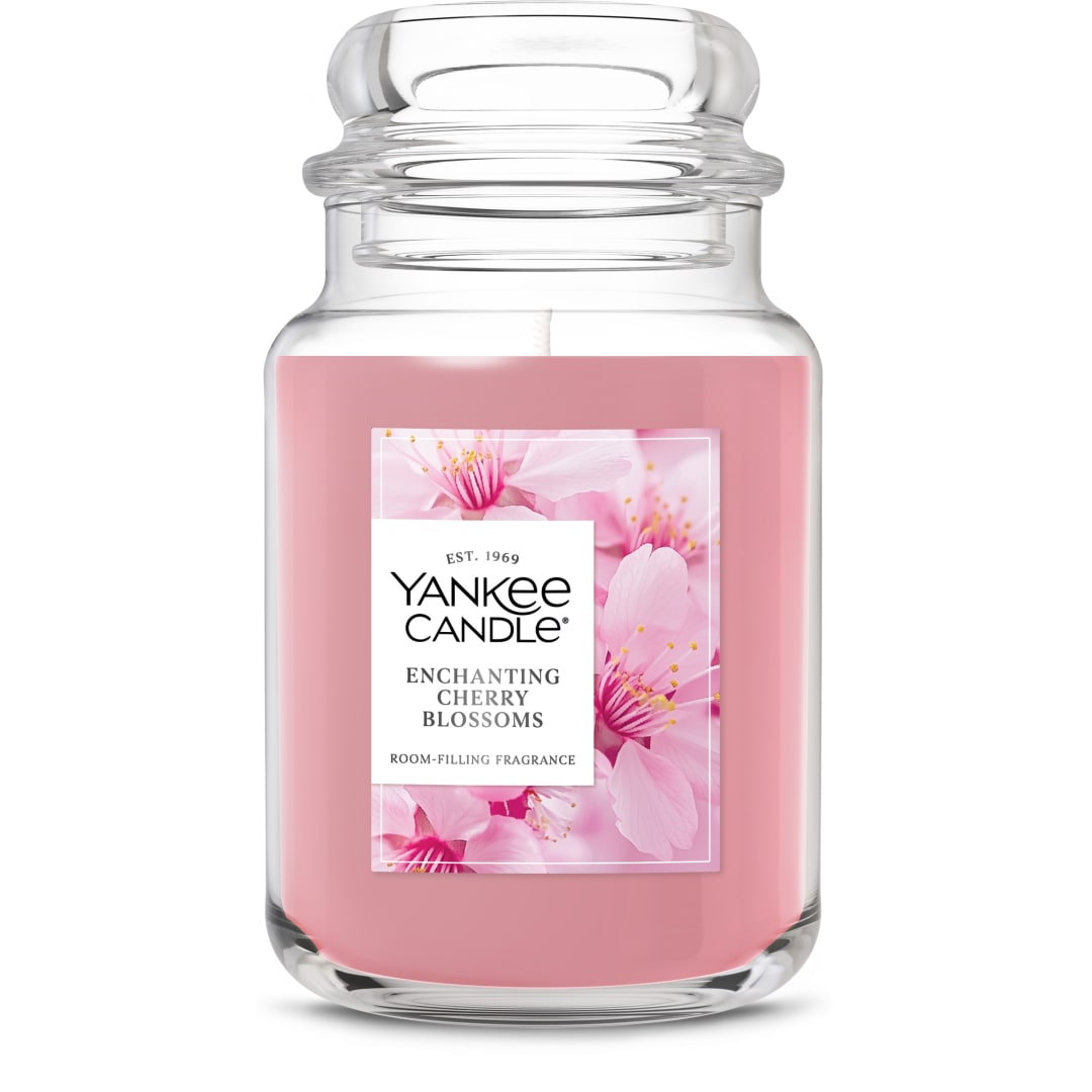 Yankee Candle® Enchanting Cherry Blossoms Scented Candle, 22oz Large Jar with up to 150 Hour Burn Time, Great for gifting, Holidays