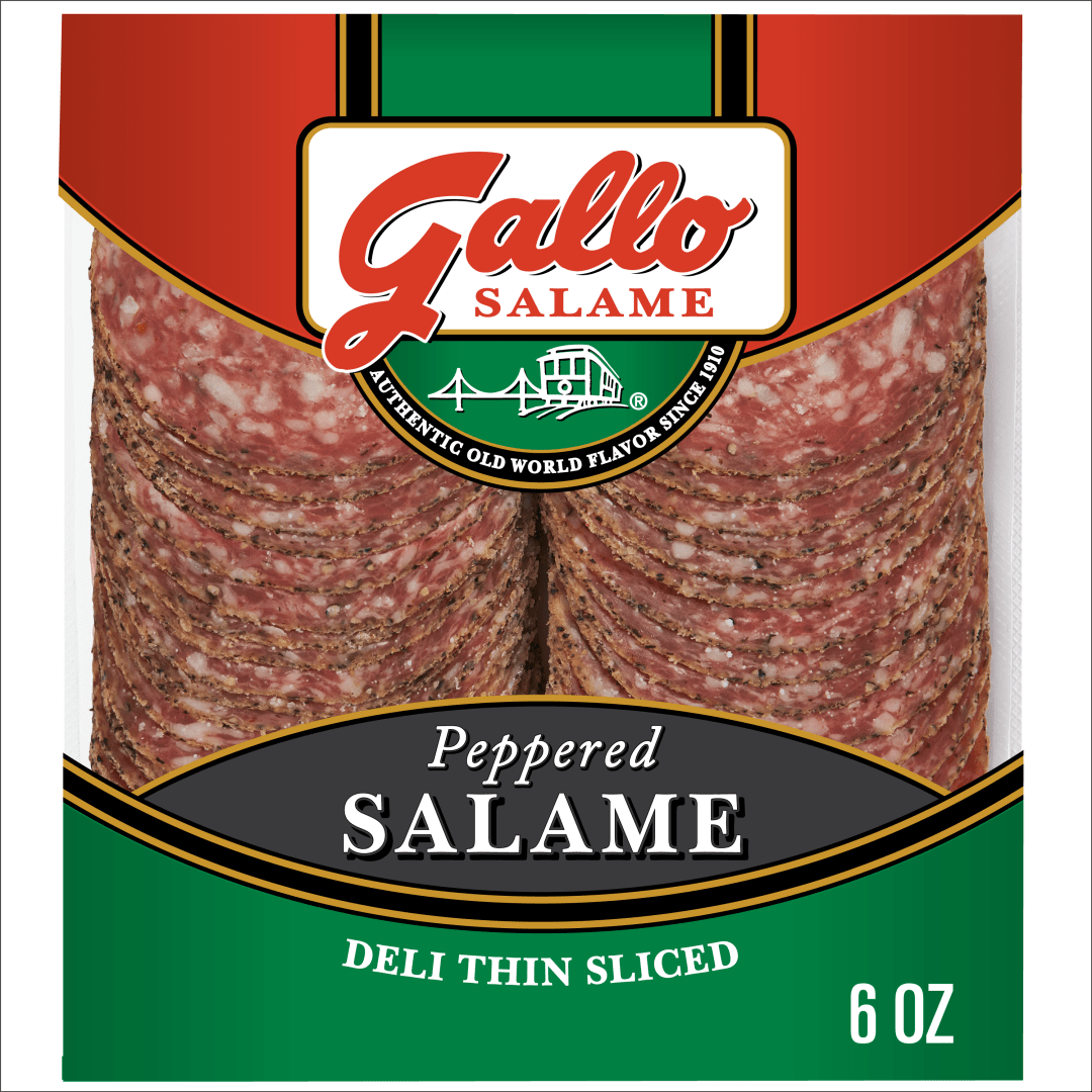 Gallo Salame® Deli Thin Sliced Peppered Hard Salami Lunch Meat, 6 oz