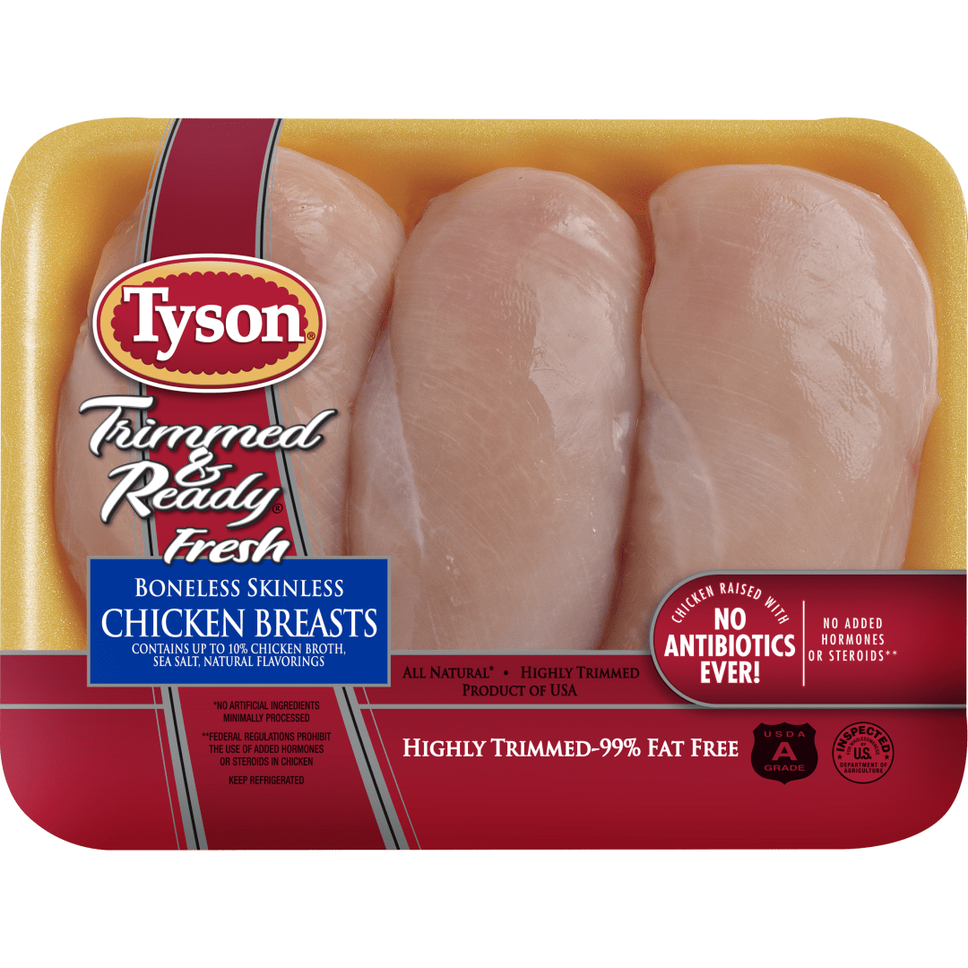 Tyson® Trimmed & Ready® Fresh Boneless Skinless Chicken Breasts, 1.5 lb. (Avg Weight)