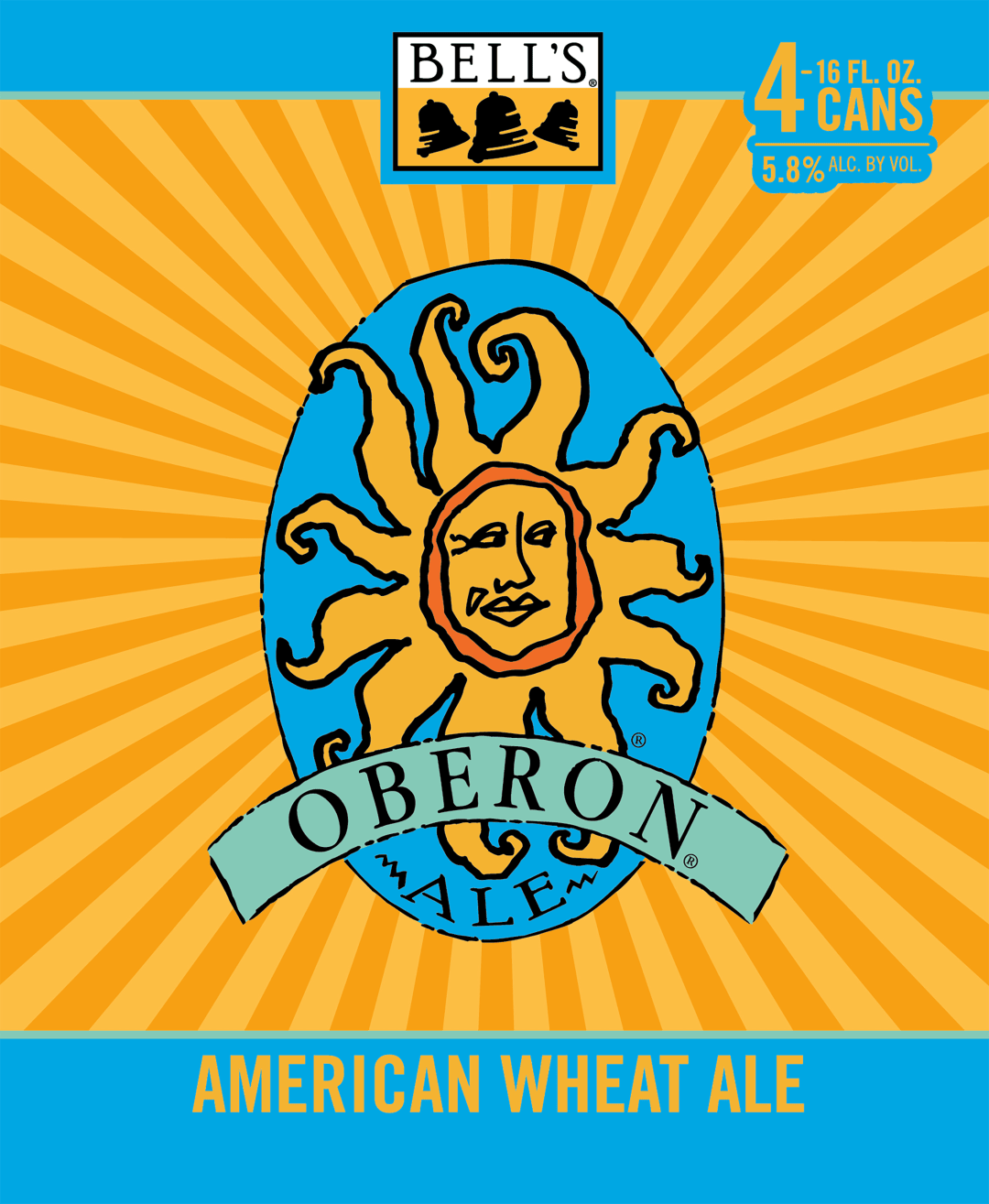 Oberon Wheat Ale Beer, 4 Pack, 16 fl oz Cans