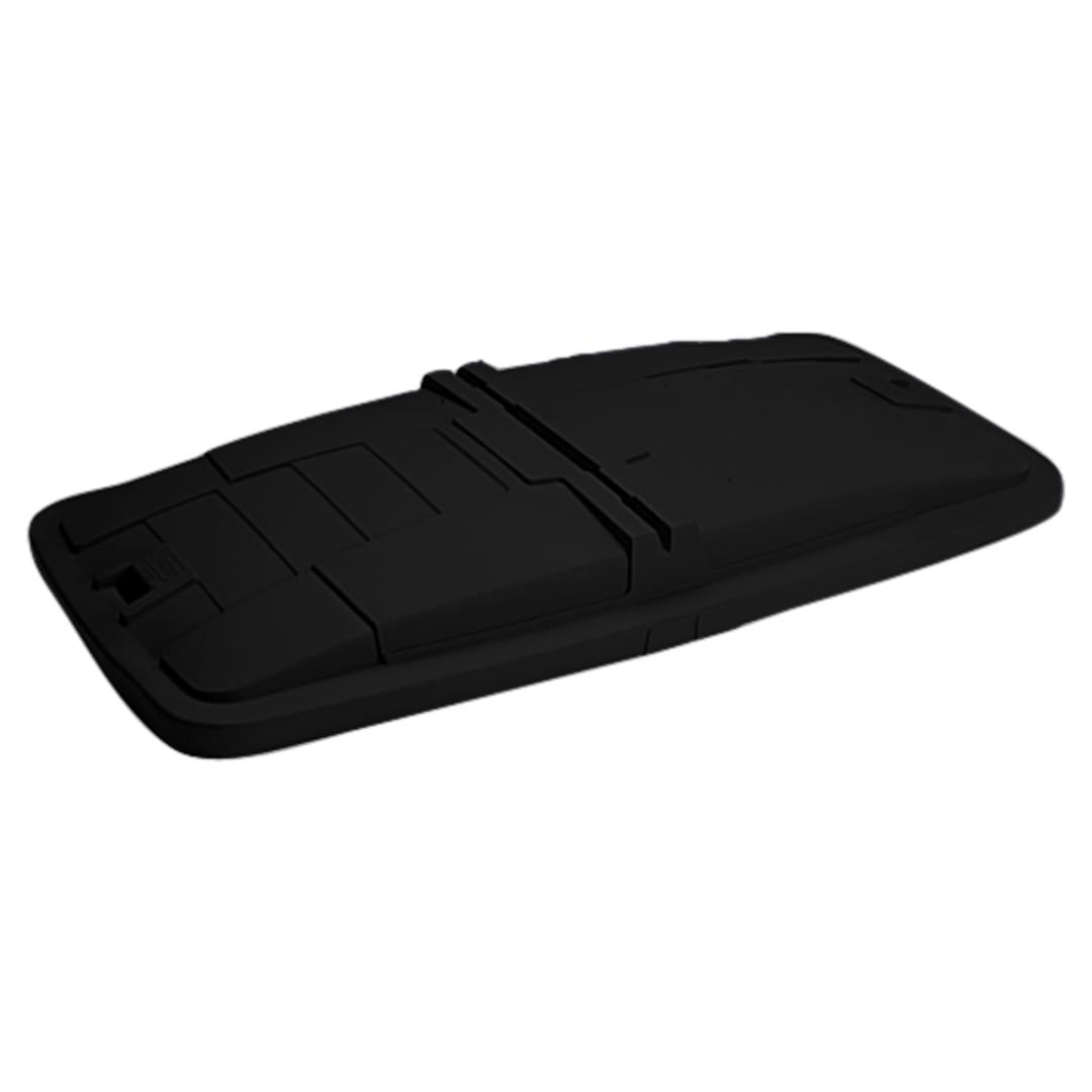 1 Cubic Yard Removable Solid Lid for Universal or Towable Mobile Trucks - Black