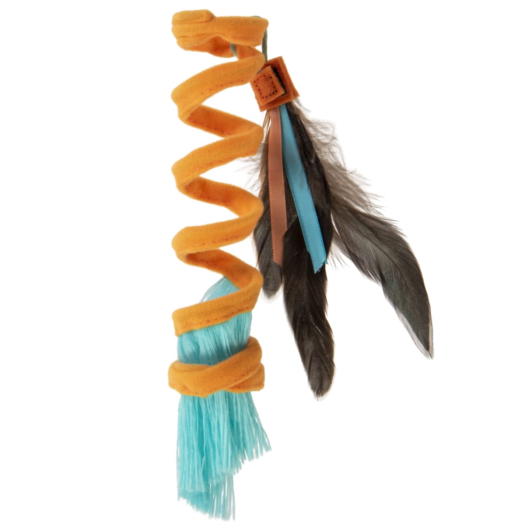 Instincts by SmartyKat Crazy Coil Springy Cat Toy with Fringe and Detachable Feather Cat Toy