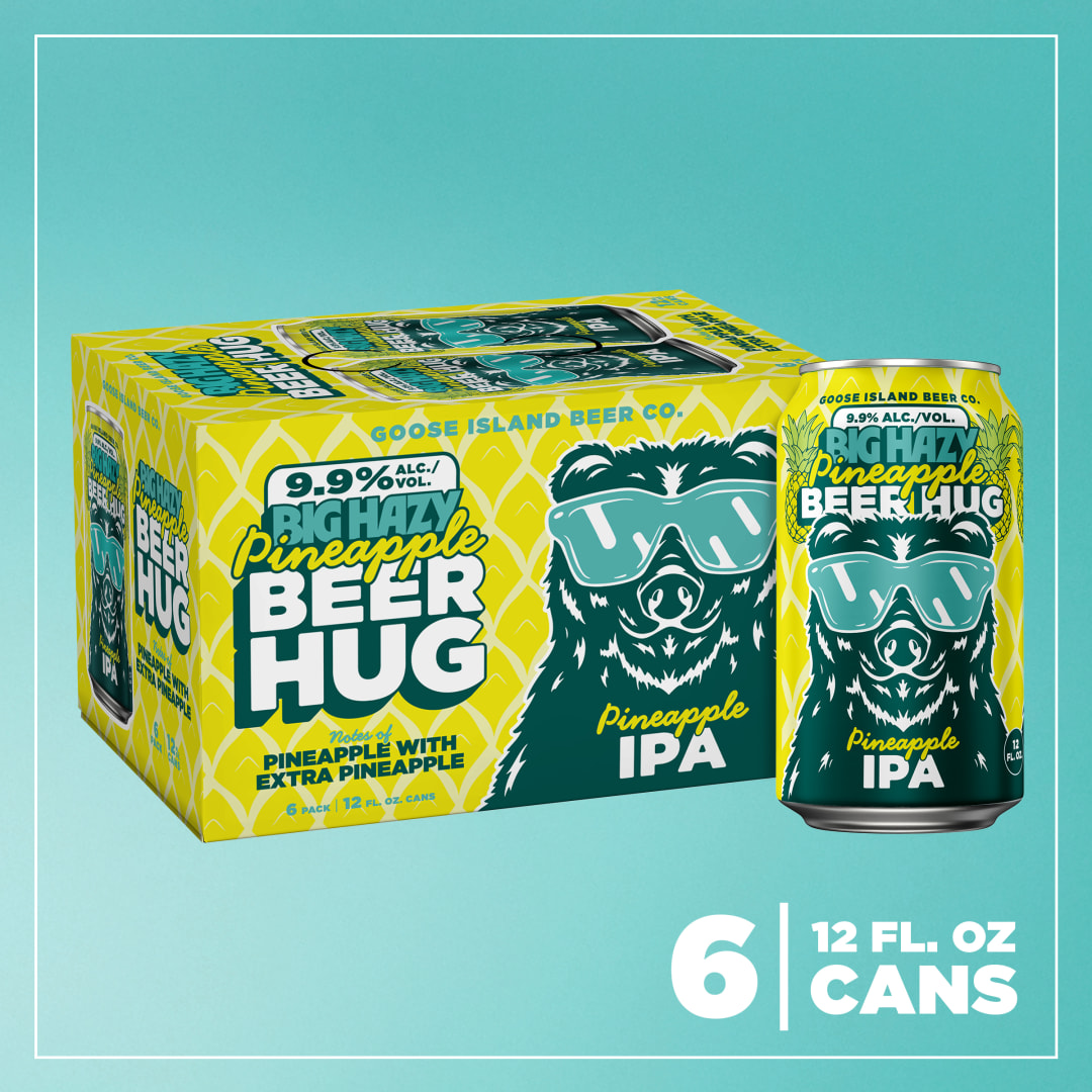 Goose Island Big Hazy Pineapple Beer Hug Imperial IPA, 6 Pack 12 fl oz Cans