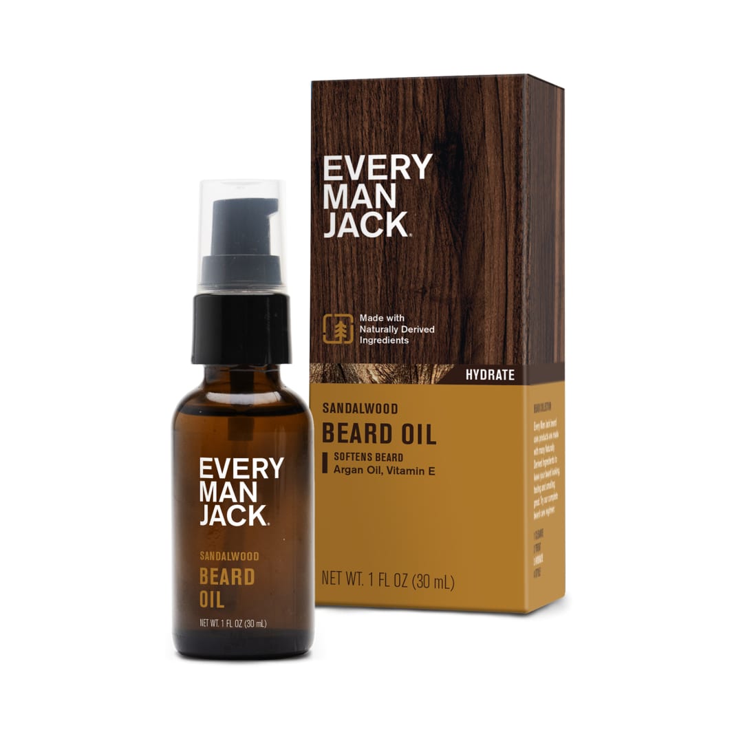 Every Man Jack Sandalwood Hydrating Beard Oil for Men, Naturally Derived, 30ml