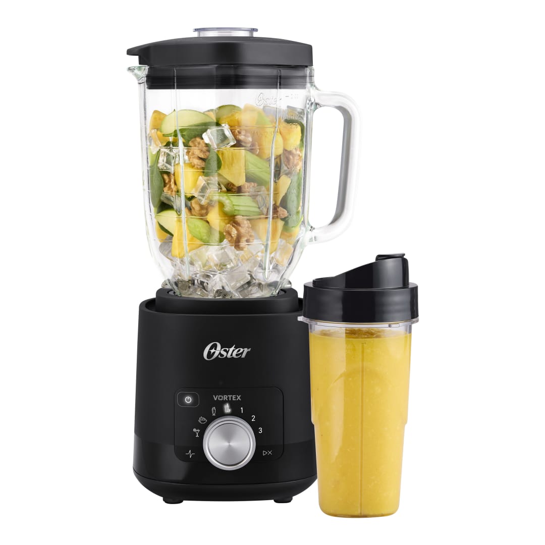 Mélangeur Vortex Oster de 1 200 watts avec tasse Blend-N-Go et récipient en verre, réglisse