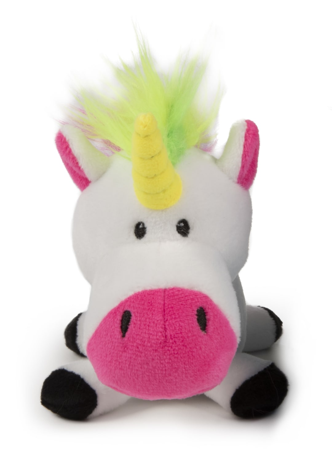 goDog Unicorns with Chew Guard Technology Durable Plush Dog Toy with Squeaker, White, Small