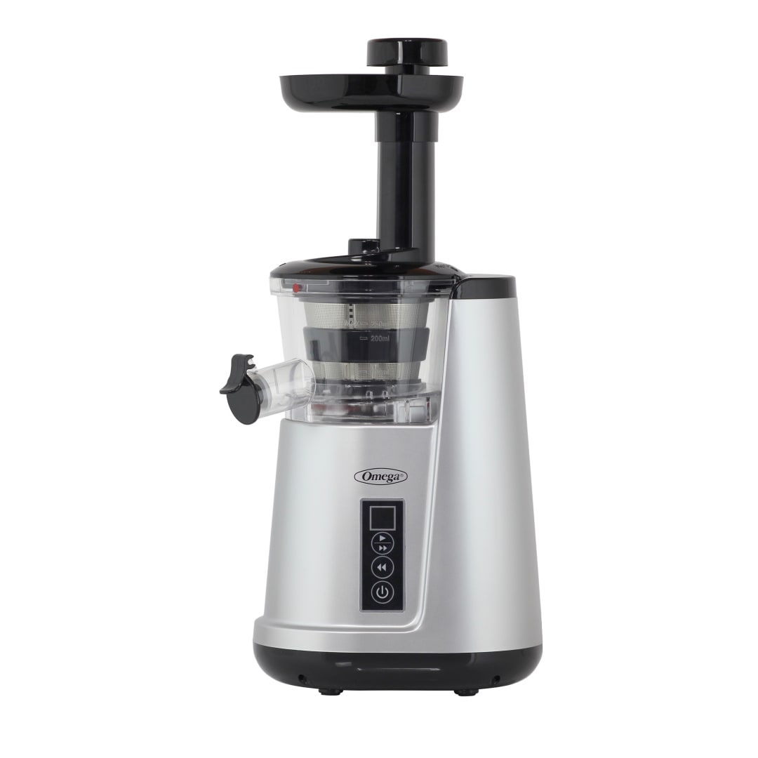 Omega Cold Press 365 Compact Masticating Vertical Juicer, 120W Low-Speed 3-Stage Auger, in Silver (JC3000SV13)