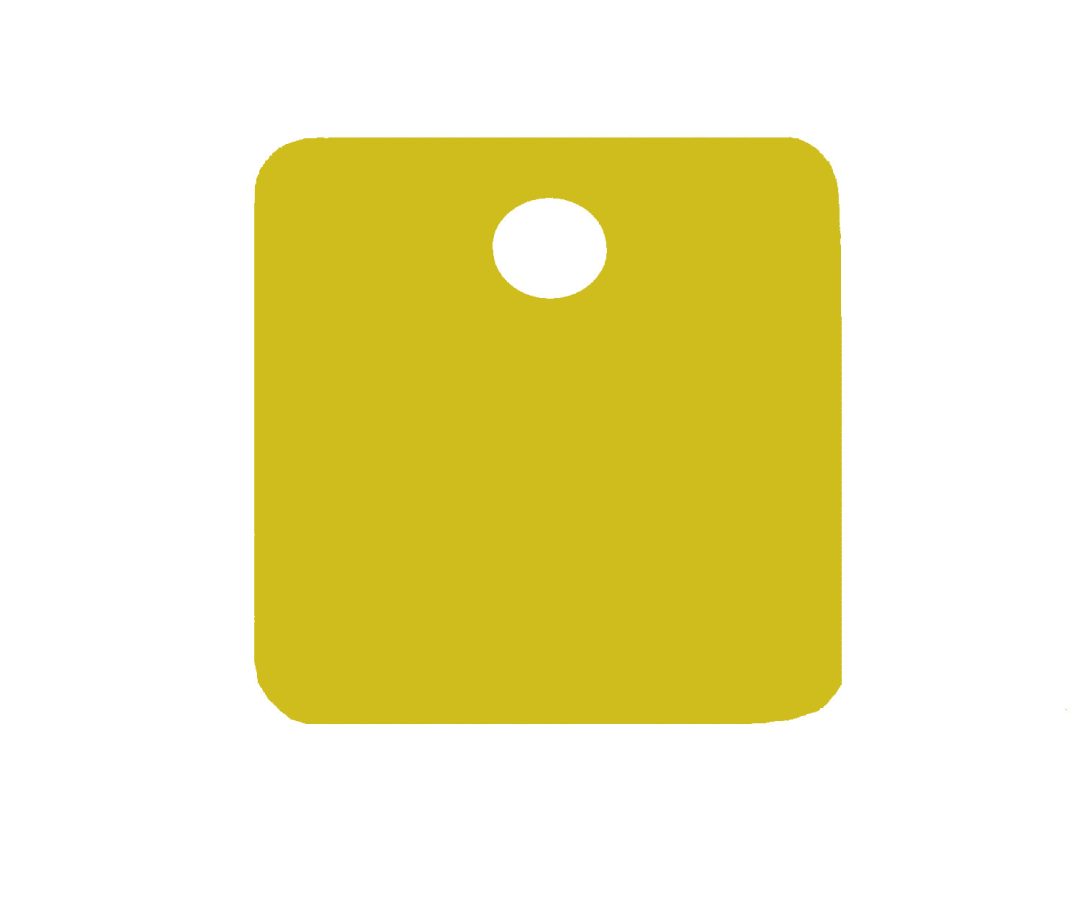 Tag-1-1/2" Square Anodized Aluminum Gold 5pk