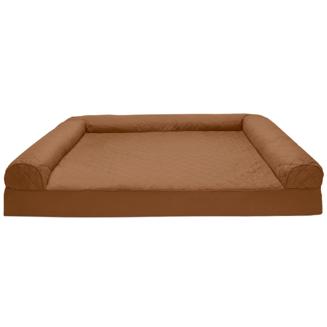 FurHaven Quilted Orthopedic Sofa Bed, Toasted Brown, Jumbo Plus