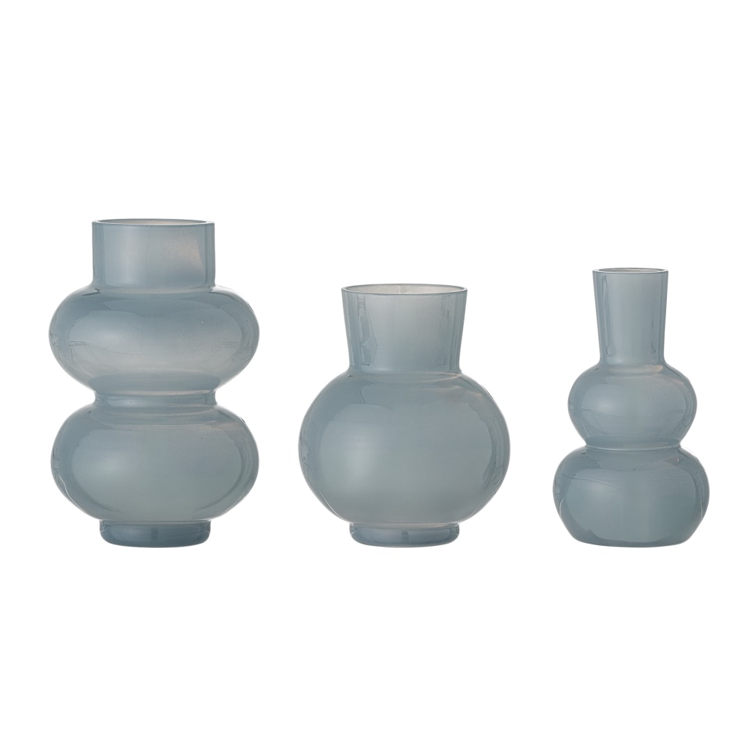 82061729 - Kinsie Vase, Blue, Glass STOCK: 88