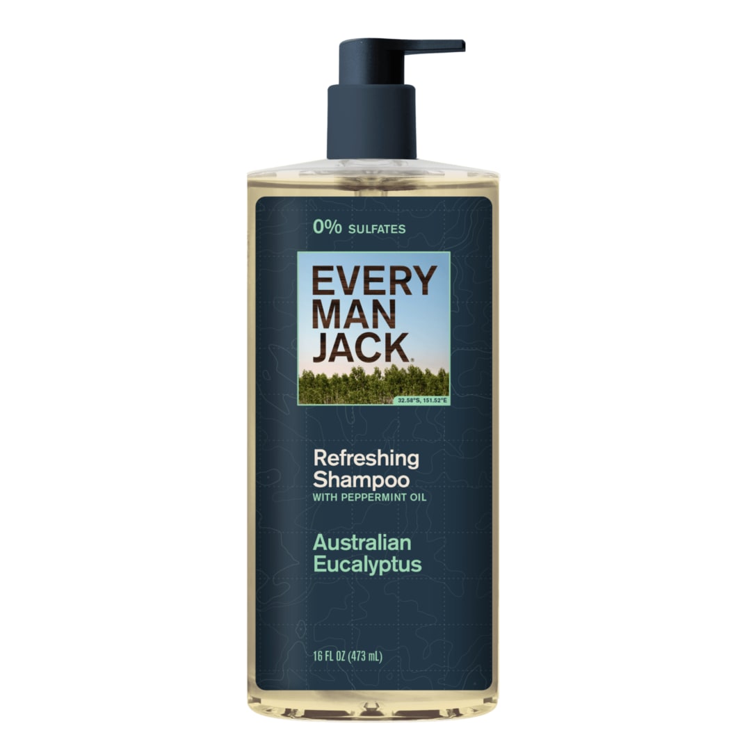 Every Man Jack Men's Shampoo - Australian Eucalyptus - Made w/Plant Powered Refreshing Ingredients like Peppermint & Jojoba Oil - 16 fl oz