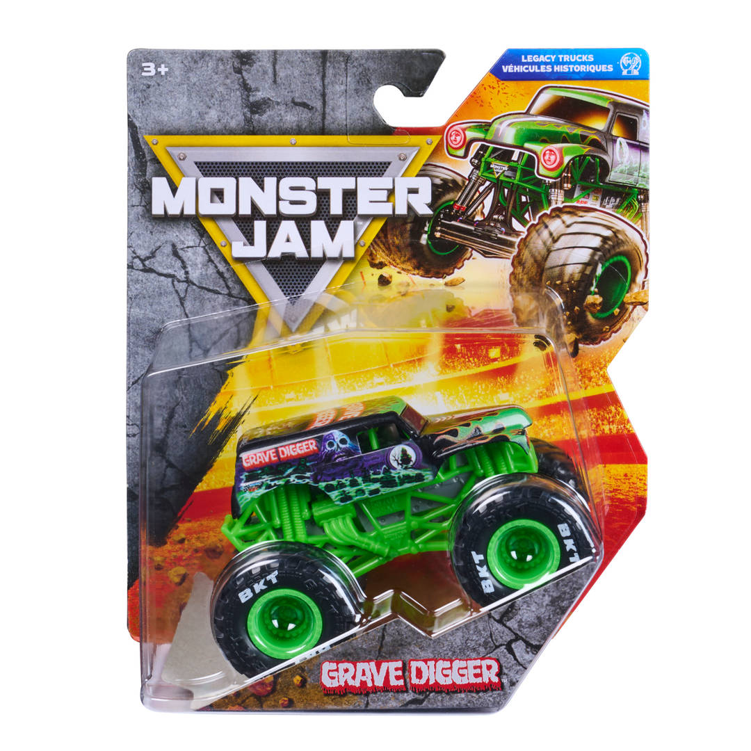 Monster Jam Grave Digger Monster Truck Die-Cast Vehicle, 1:64 Scale