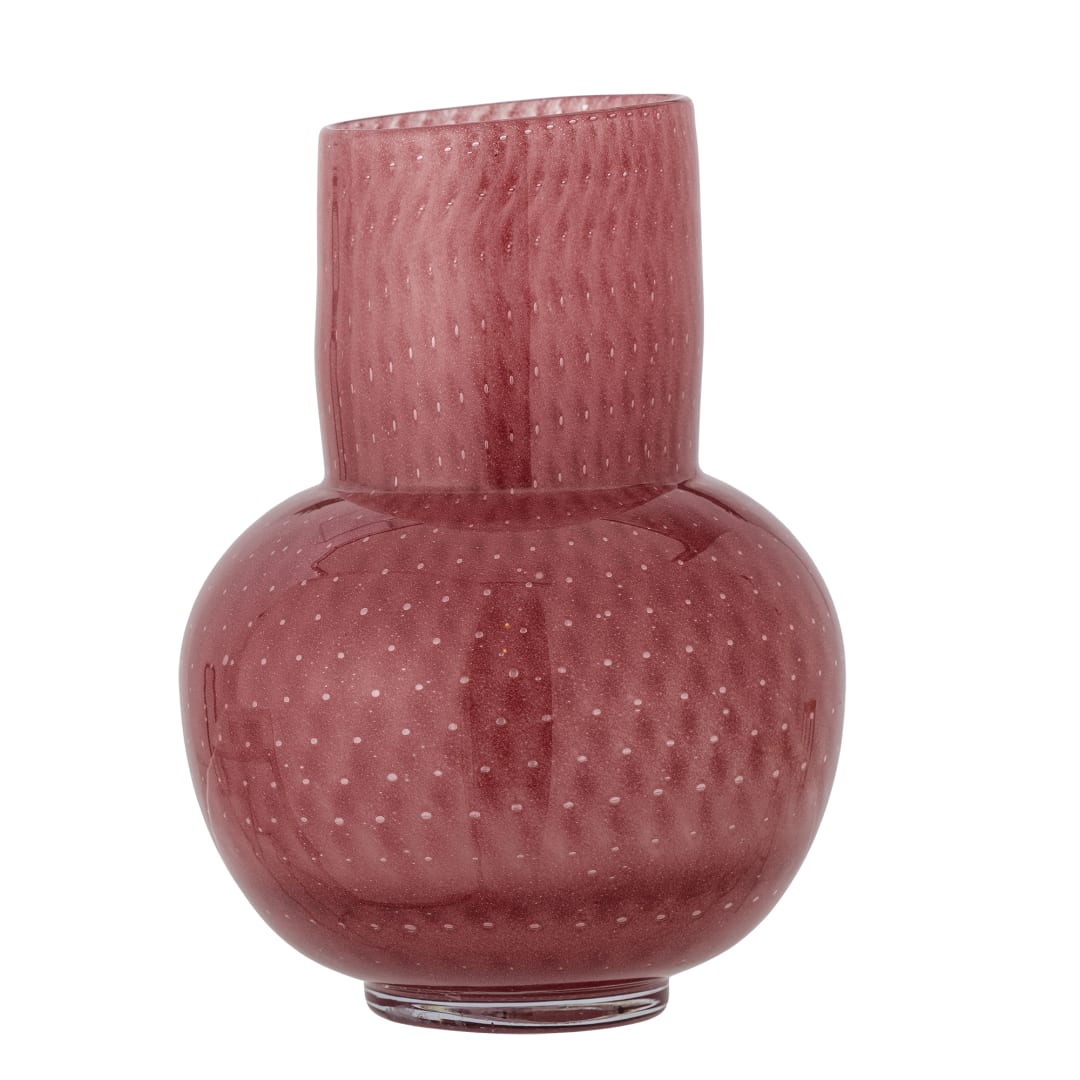 82061263 - Roscoe Vase, Rose, Glass STOCK: 79