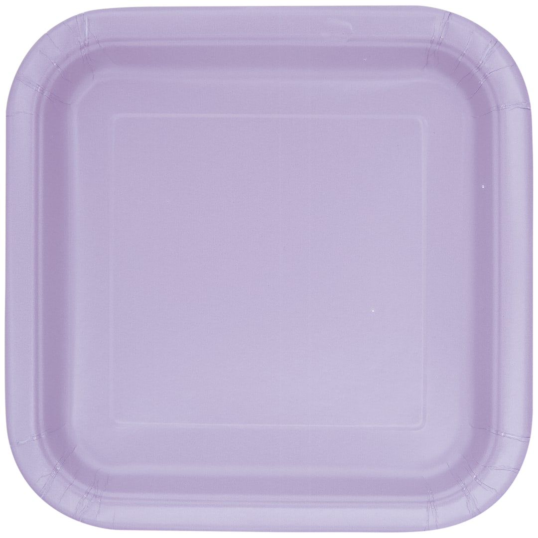 Lavender Solid Square 9" Dinner Plates, 14ct