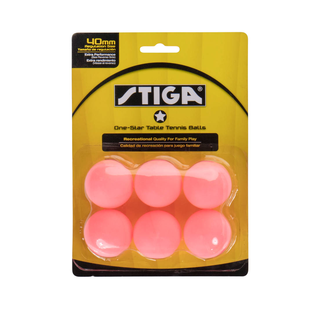 STIGA 1 Star Balls - Pink, 6 P