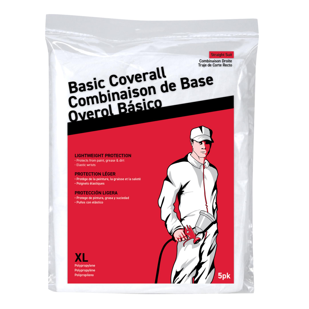 SuperTuff® Poly Coveralls with Elastic Wrists, 5pk