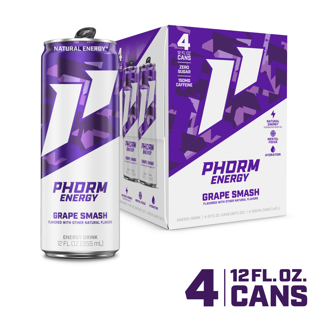 Phorm Energy Grape Smash 4 Pack, 12 fl oz Cans