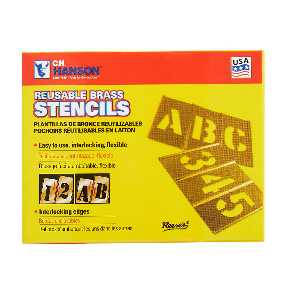 Stencil Set-Letter 1/2" Brass 33 Pieces