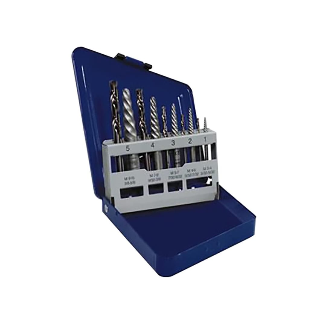 10 Piece Spiral &amp; Drill Bit Screw Extractor Set