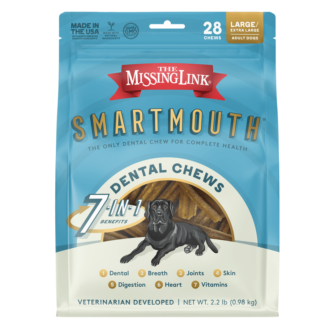 Smartmouth 7-in-1 Dental Chews for Ultimate Dental Care Plus Daily Complete Health Large/Extra Large Dogs 28 ct Bag