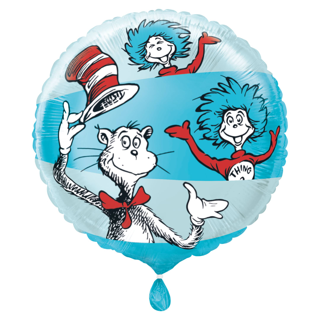 Cat in the Hat Round 18" Foil Balloon - Packaged
