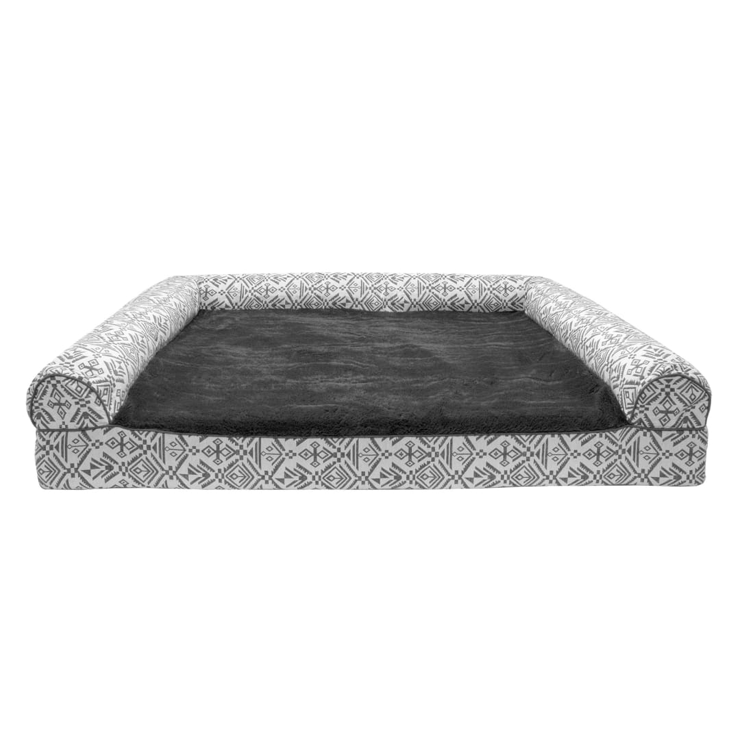 FurHaven Southwest Kilim Orthopedic Sofa Pet Bed, Boulder Gray, Jumbo Plus/XXL