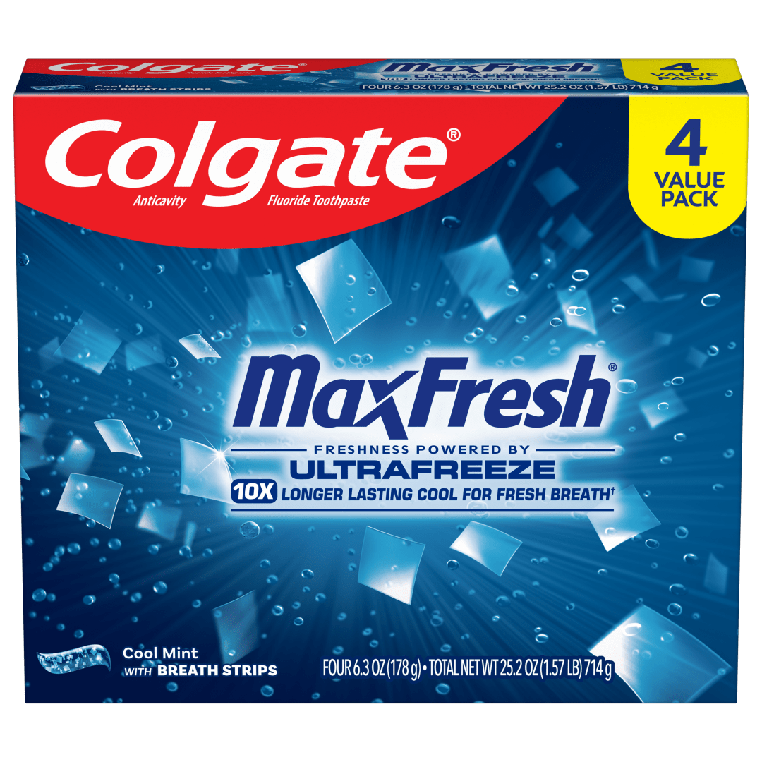 Colgate MaxFresh Cool Mint Toothpaste, 6.3 oz, 4 pack