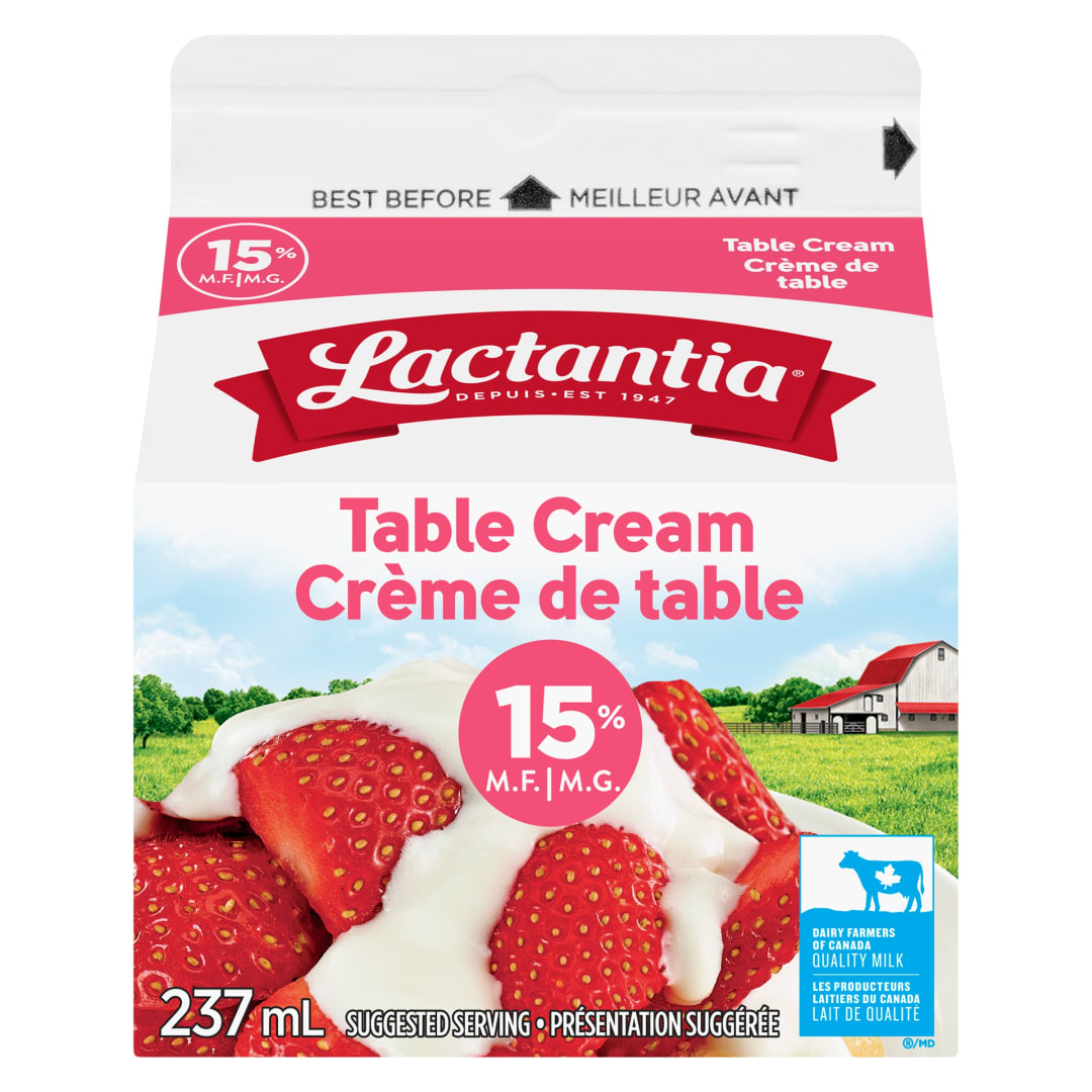 Lactantia Table Cream, 15%, 237mL