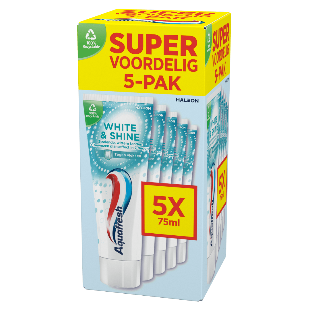 Aquafresh White & Shine Tandpasta 5x75ml voordeelverpakking