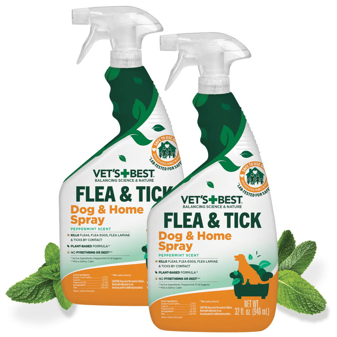 Vet's Best Flea and Tick Home Spray | Flea Treatment for Dogs and Home | Plant-Based Formula | 32 Ounces, 2 Pack