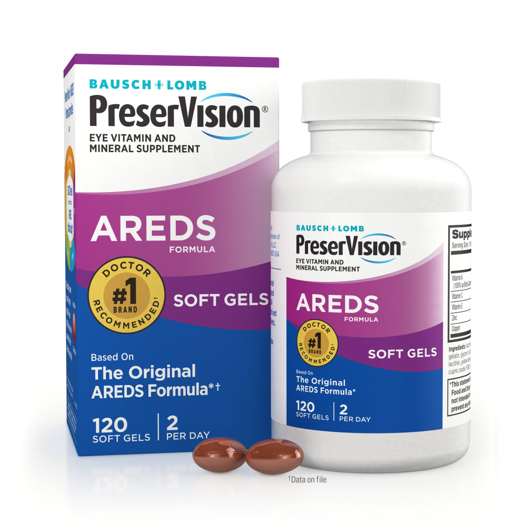 PreserVision AREDS Formula Vitamin &amp; Mineral Supplement 120 ct Soft Gels