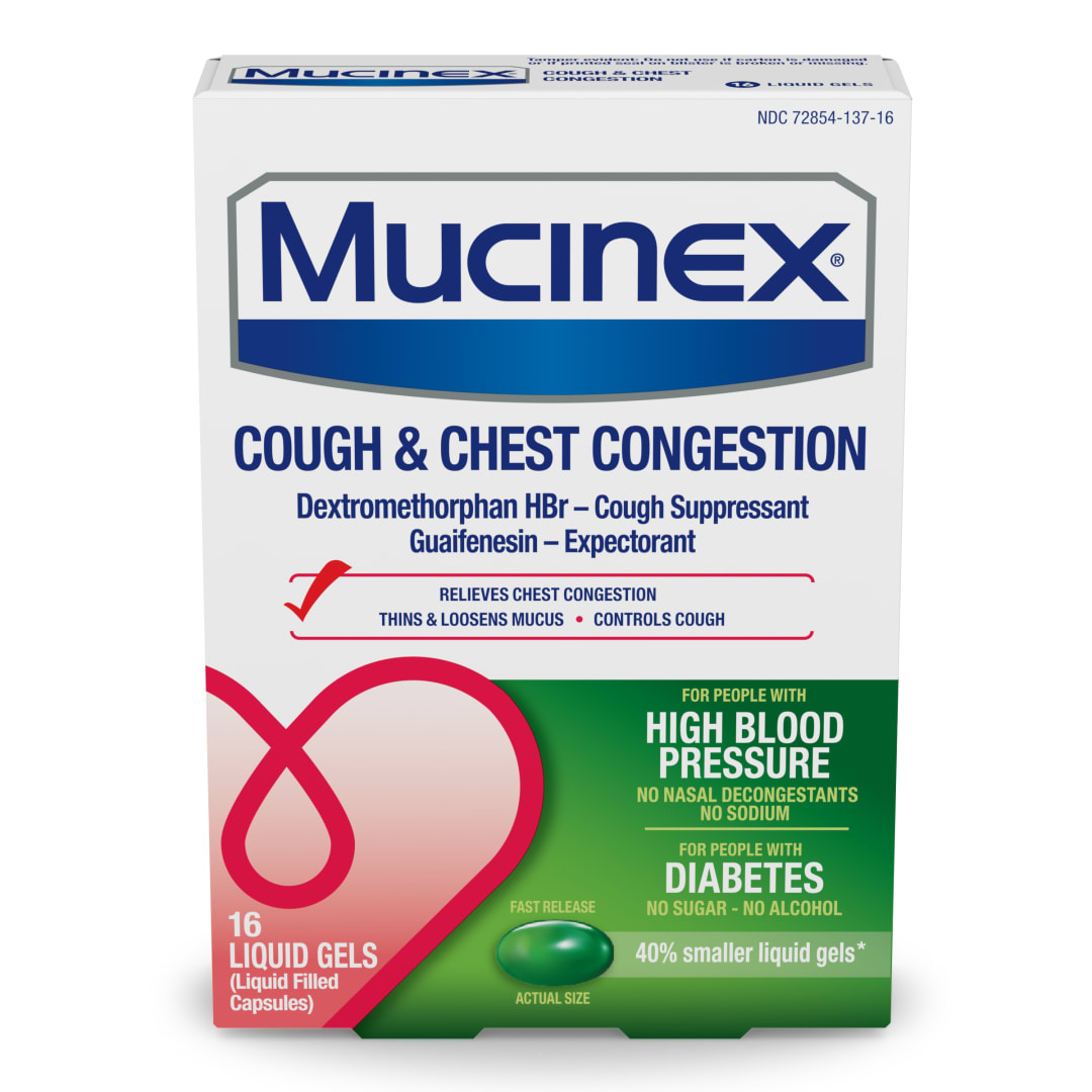 MUCINEX® HBP Liquid Gels - Cough & Chest Congestion 24/16 ct.