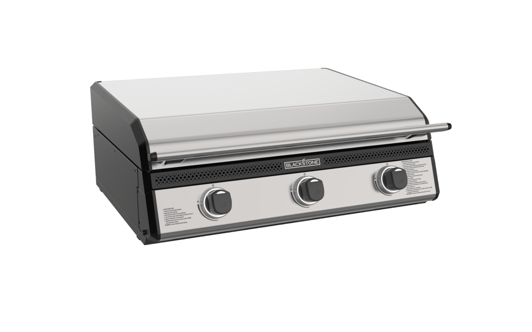 6301 - Blackstone 3-Burner Kitchen Griddle in Stainless Steel w/Hood-NATURAL GAS ready