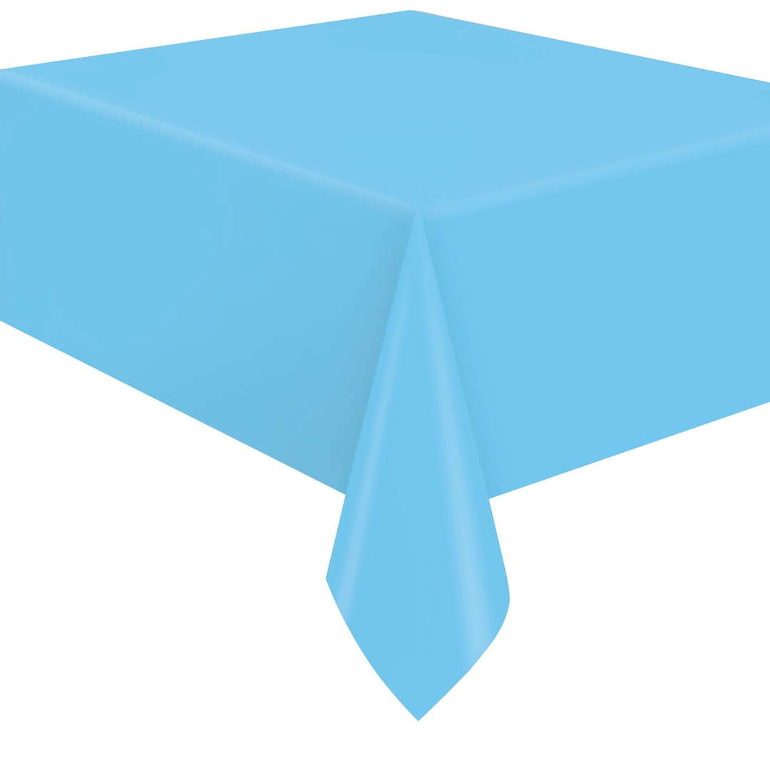 Powder Blue Solid Flannel-Backed Vinyl Table Cover, 54" x 108"