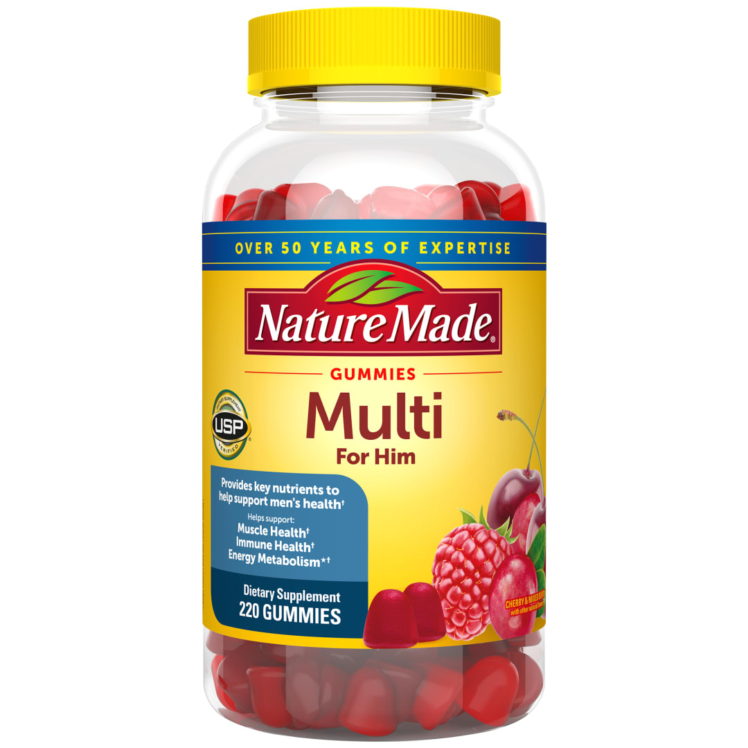 Nature Made Multi for Him, Multivitamin for Men for Energy Metabolism Support, Mens Multivitamins, 220 Gummy Vitamins and Minerals, 110 Day Supply