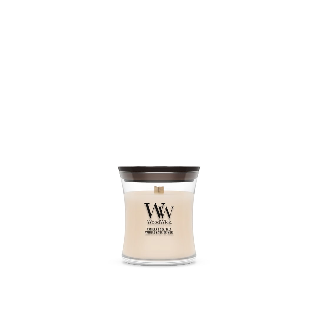 WoodWick | Vela Mini | Vainilla y Sal Marina | Gran regalo para mujeres