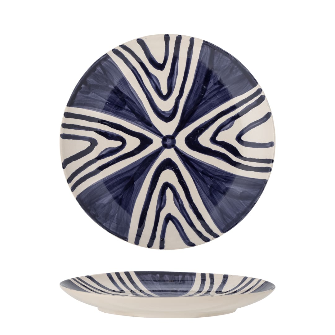 82060431 - Shama Plate, Blue, Stoneware STOCK: 300