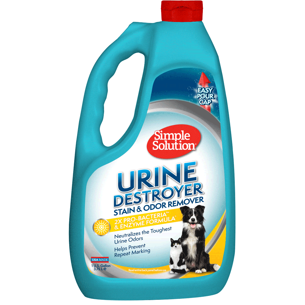 Simple Solution Pet Urine Destroyer | Enzymatic Cleaner with 2X Pro-Bacteria Cleaning Power | Targets Urine Stains and Odors | 1 Gallon