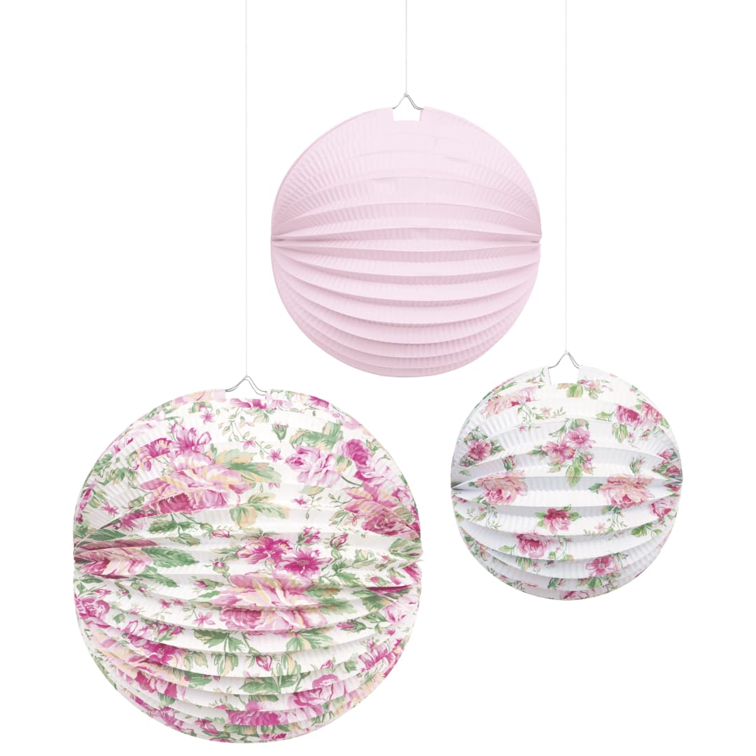 Golden Garden Party Assorted Paper Lanterns, 3ct