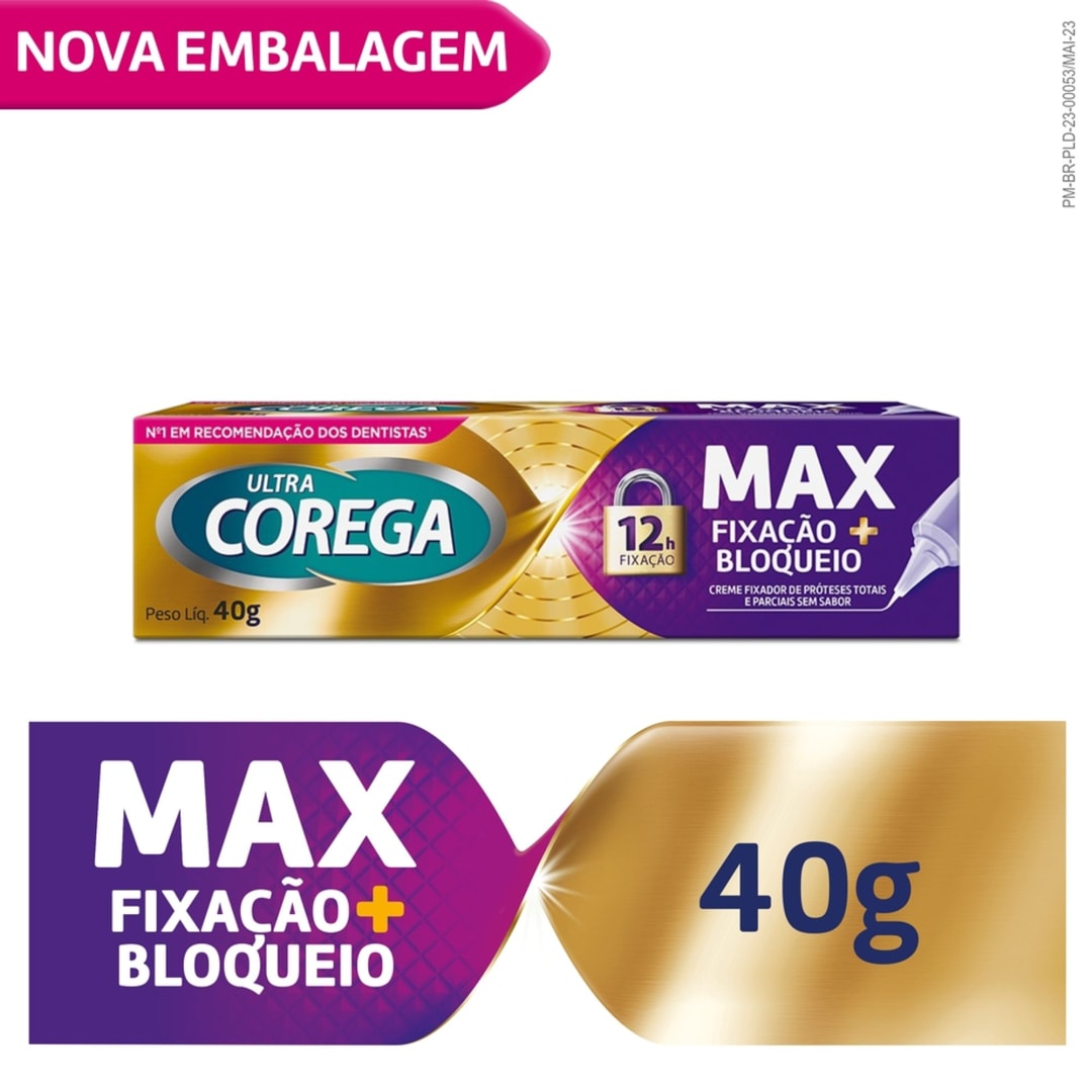 Ultra Corega Creme Max Fixação + Bloqueio – Fixador de prótese 40g