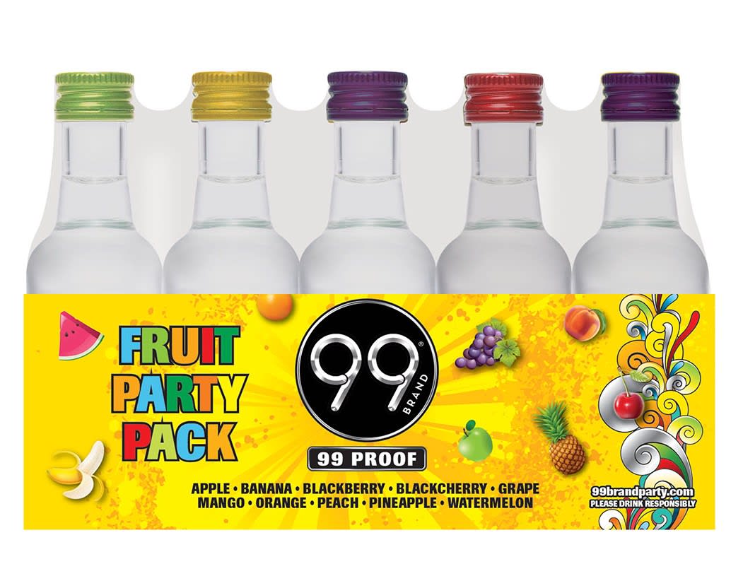 99 Schnapps Fruit Flavors Plastic 12/10PK 50ML