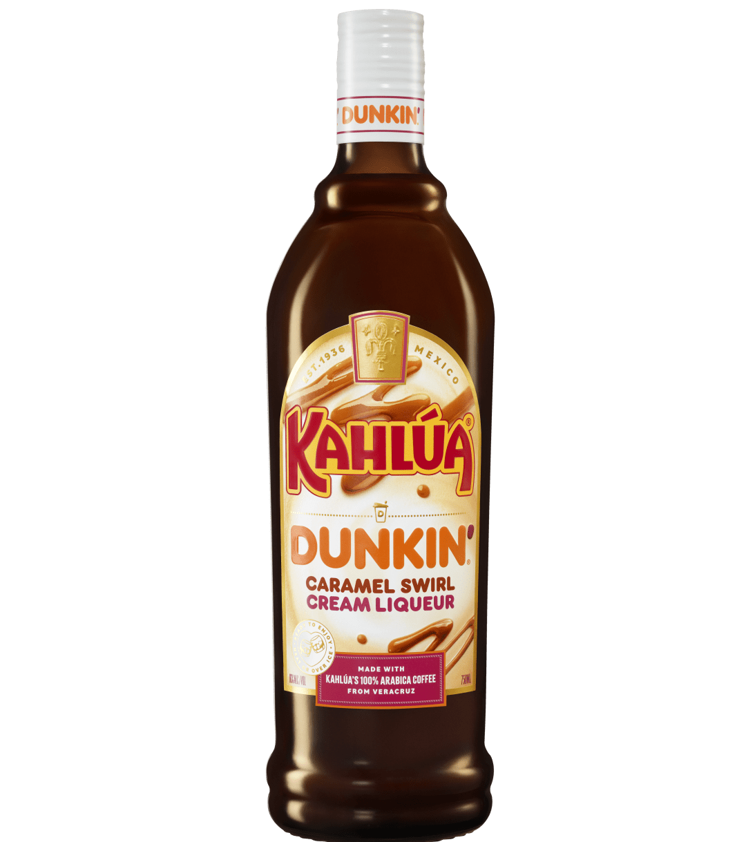 Kahlua Dunkin' Caramel Swirl Coffee Liqueur, 750 ml Bottle, 32 Proof