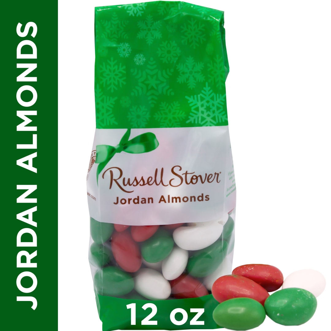RUSSELL STOVER Christmas Mix Jordan Almonds Gift Bag, 12 oz.
