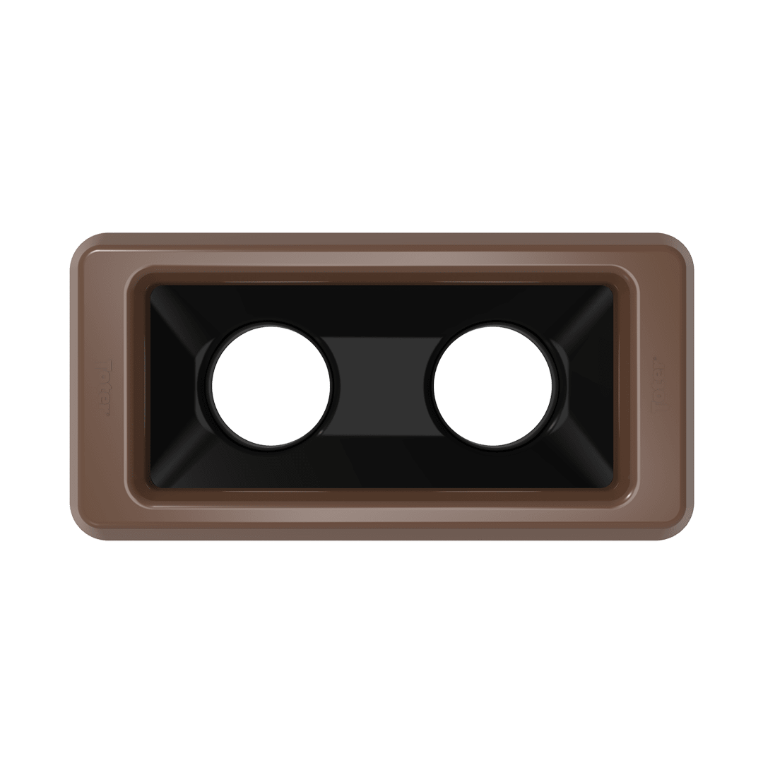 Slimline Rectangular Trash Can Lid with Can Cutout - Brown